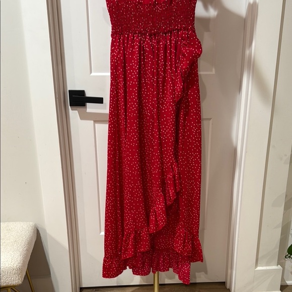 SHEIN Size XS Red Polka Dot Maxi Dress - Picture 5 of 12